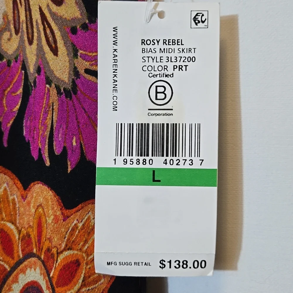 Karen Kane Floral Midi Skirt Size‎ L